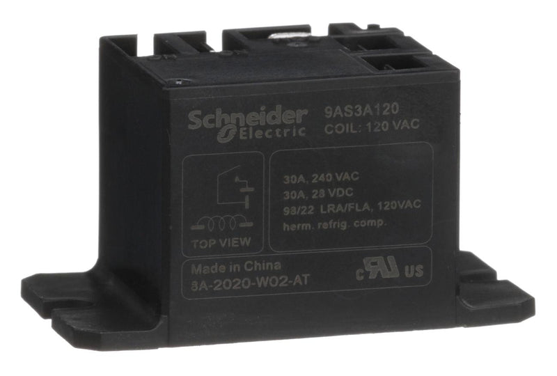 Schneider ELECTRIC/LEGACY Relay 9AS3A120 Power SPST-NO 120VAC 30A Panel