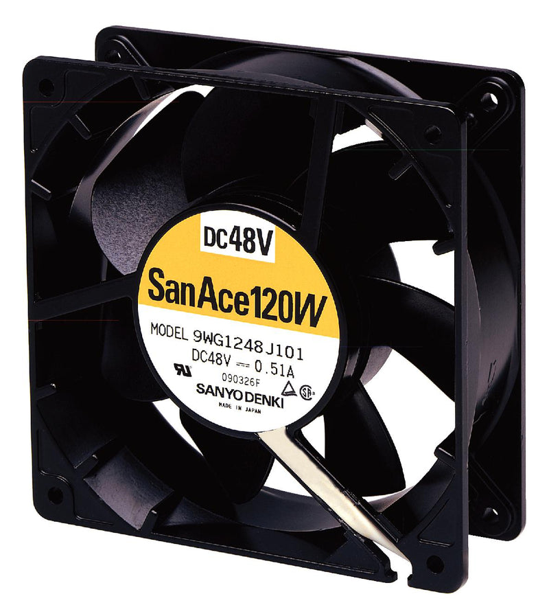 Sanyo Denki 9WG1212E101-E DC Axial Fan 12 V Square 120 mm 38 Ball Bearing 118 CFM
