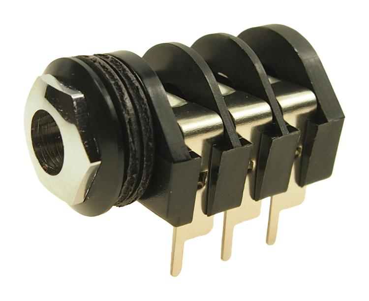 Multicomp PRO MP1330A Phone Audio Connector 3 Contacts Jack PCB Mount Nylon (Polyamide) Body