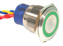 E-SWITCH ULV7FWBSS331 22MM ANTI-VANDAL Illuminated IP67 UL Certified With Soldered 300MM Wire Leads 01AH9136