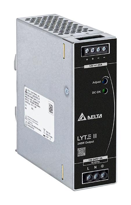 Delta Electronics / Power DRL-12V240W1EN AC/DC DIN Rail Supply (PSU) ITE &amp; Laboratory Equipment 1 Output 240 W 12 VDC 20 A