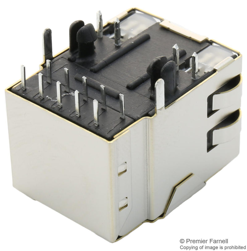 BEL Magnetic Solutions SI-46001-F Modular Connector RJ45 Jack 1 x (Port) 8P8C Cat5 Through Hole Mount