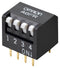 Omron A6FR-3101 DIP / SIP Switch Short Actuator 3 Circuits Piano Key Through Hole SPST-NO 24 V 25 mA