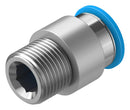 Festo 153020 Pneumatic Fitting Push-In Straight Connector R3/8 14 bar 12 mm Brass QS