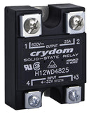 SENSATA/CRYDOM H12D4825 Solid State Relay SPST-NO 25 A 530 VAC Panel Screw Zero Voltage Turn On