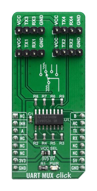 Mikroelektronika MIKROE-3878 Uart MUX Click Board