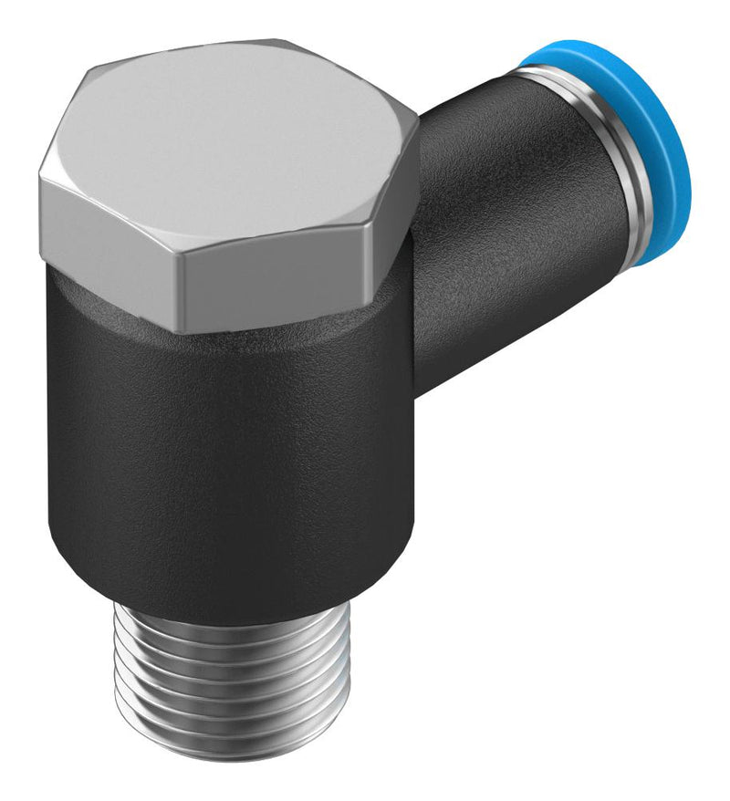 Festo QSLV-1/8-4 Pneumatic Fitting Push-In L-Fitting R1/8 14 bar 4 mm PBT (Polybutylene Terephthalate) Qslv