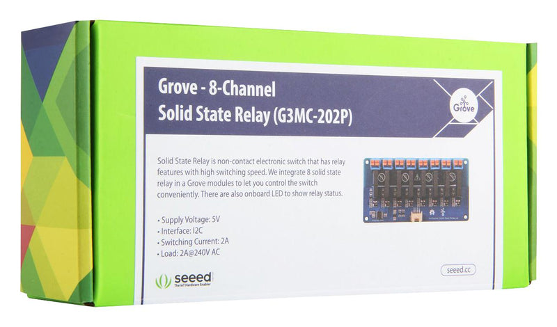 Seeed Studio 103020136 Solid State Relay Board With Cable &amp; Acrylic Shell 8 Channel 5 V Arduino