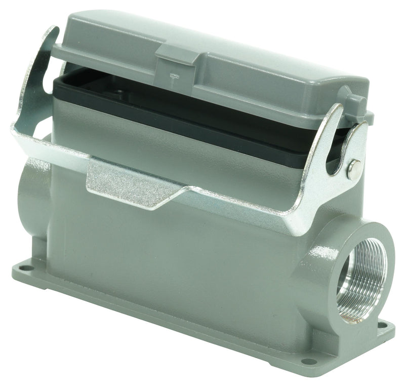 Multicomp PRO MP009426 Heavy Duty Connector Base Bulkhead Mount Side Entry Aluminium Body 1 Lever 24B