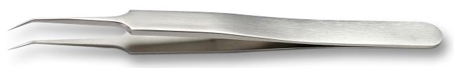 IDEAL-TEK 5B.SA Tweezer, High Precision, Curved, 110 mm, Stainless Steel Body, Stainless Steel Tip