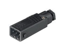 Hirschmann STAS 3 N SCHWARZ/BLACK Rectangular Power Connector Black Contacts ST Cable Mount Screw Plug