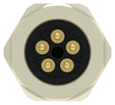 TE Connectivity T4140L12051-000 Sensor Connector M12 4P + PE Positions PCB Pin Straight Panel Mount New