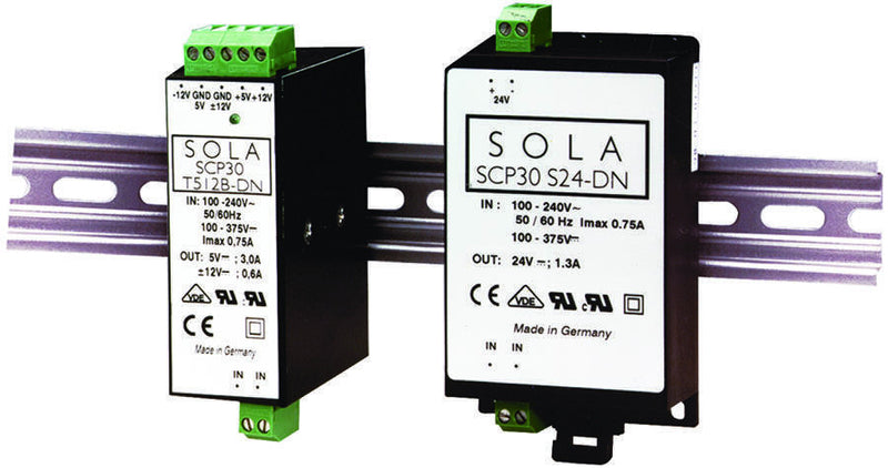 SOLAHD SCP30S12B-DN AC-DC CONVERTER, DIN RAIL, 1 O/P, 30W, 2.5A, 12V