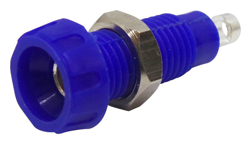 Deltron Components 563-0200-01 563-0200-01 Banana Test Connector 4mm Socket Panel Mount 10 A 50 V Silver Plated Contacts Blue