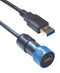 Bulgin PXP4040/C/A/2M00 USB Cable IP66/IP68/IP69K Gen2 Shielded Type A Plug to C 2 m 6.6 ft 3.1 Black