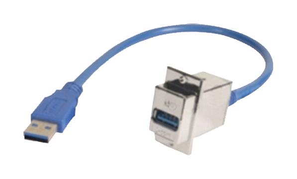 L-COM ECF504-30-1AAS USB Cable Type A Plug to Receptacle 1 m 3.3 ft 3.0 Blue New