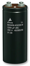 EPCOS B43456A9338M000 Electrolytic Capacitor, Screw, 3300 &micro;F, 400 V, B43456 Series, &plusmn; 20%, Screw, 64.3 mm