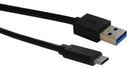 Stewart Connector SC-3CAK010M USB Cable Type A Plug to C 1 m 3.3 ft 3.0 Black New