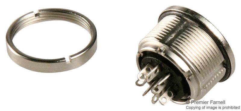 Binder 09 0174 00 08 09 08 Circular Connector 723 Series Panel Mount Receptacle 8 Contacts Solder Socket Brass Body