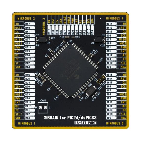 Mikroelektronika MIKROE-4660 Add-On Board Mikroe MCU Sibrain PIC24EP PIC24EP512GU814-I/PL 2 x 168 Pin Mezzanine Connector New