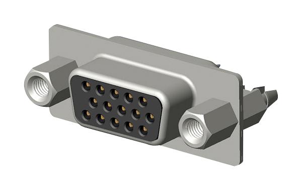 Amphenol ICC (FCI) 10090929-S154VLF D Sub Connector HD15 15 Contacts Receptacle Through Hole DE 10090929 Series Steel Body