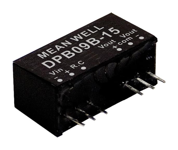 Mean Well DPB09A-12 Isolated Through Hole DC/DC Converter 2:1 9 W 2 Output 12 V 375 mA