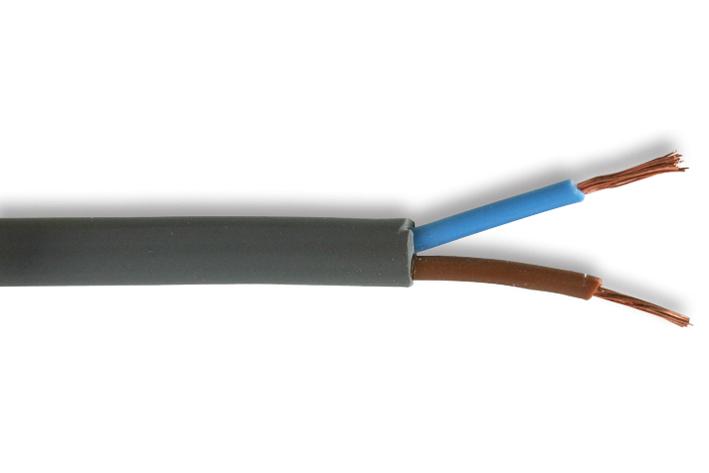 Multicomp PRO 2192Y-0.75MMGRY Multicore Cable Flexible Oval Per M Unscreened 2 Core 0.75 mm&Acirc;&sup2;