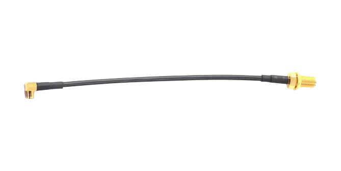 Taoglas CAB.01402 RF / Coaxial Cable Assembly SMA Bulkhead Jack to 90&deg; Mmcx Plug RG174 50 ohm 0.328 ft 100 mm New