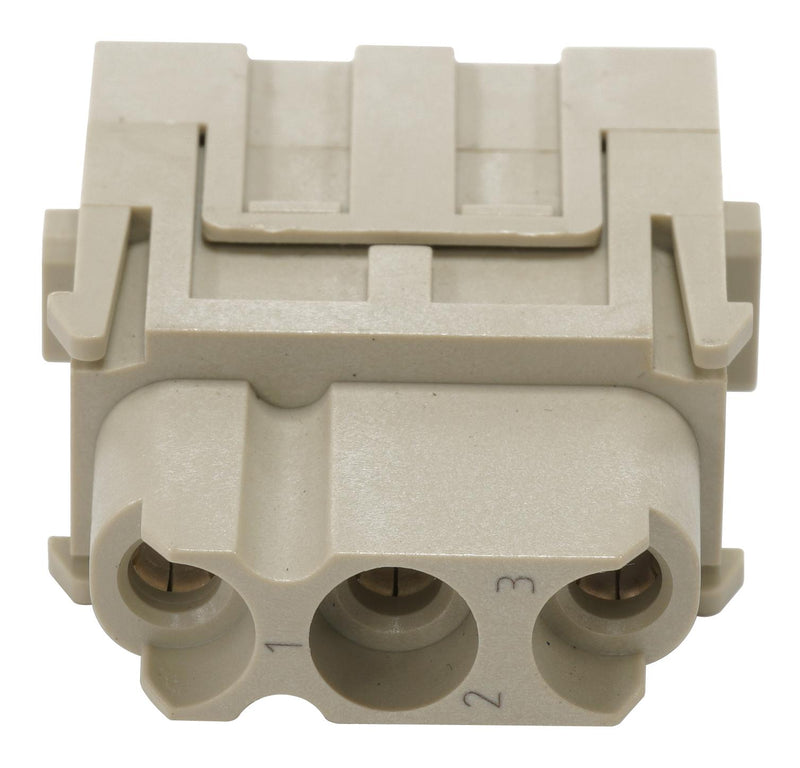Multicomp PRO MP009492 Heavy Duty Connector MP-HM Inserts Module 3 Contacts Receptacle Screw Socket