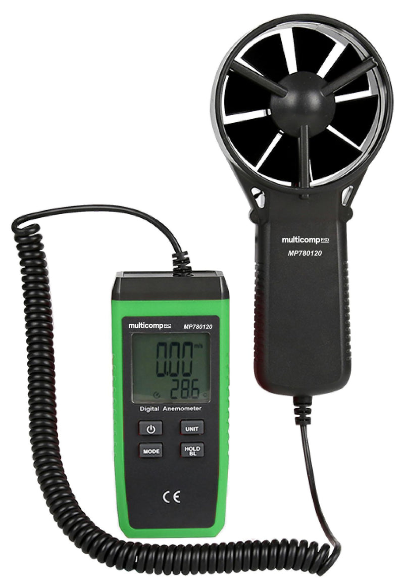 Multicomp PRO MP780120 Anemometer 0.4m/s to 30m/s 0 &deg;C 40 120 mm