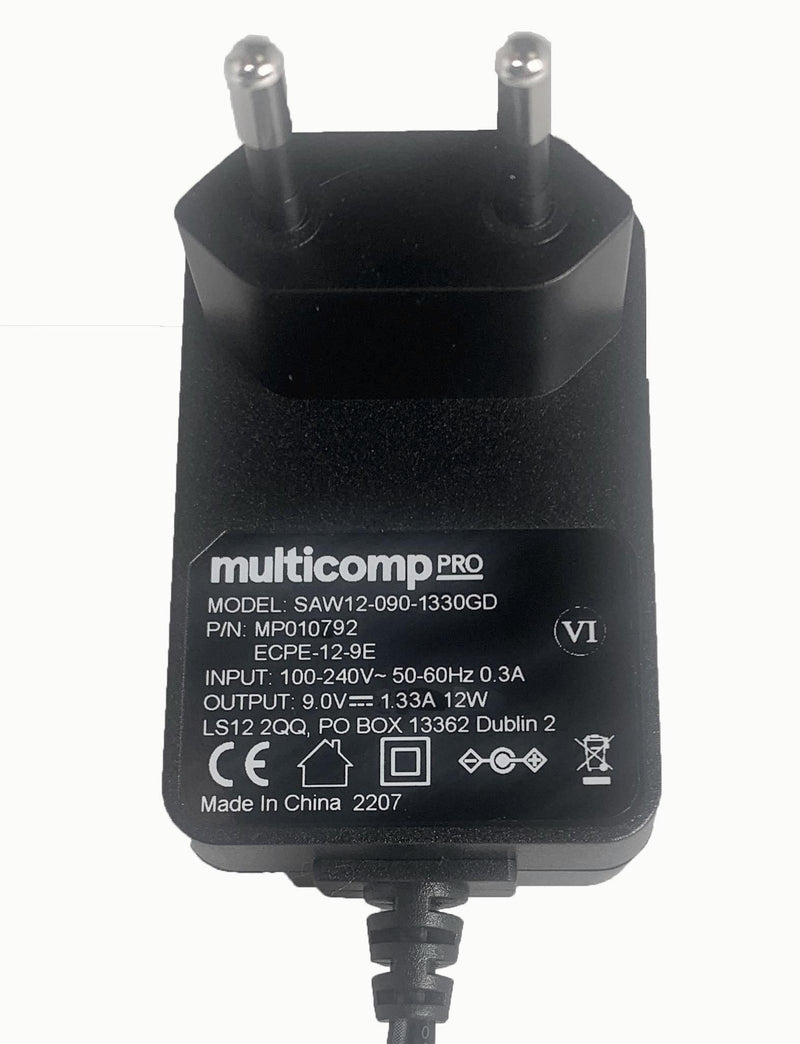 Multicomp PRO MP010792 AC/DC Power Supply ITE 1 Output 12 W 9 VDC 1.33 A New