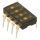 OMRON ELECTRONIC COMPONENTS A6T4102 DIP / SIP Switch, 4 Circuits, SPST, Through Hole, A6T / A6S Series, DIP Sealed, 24 VDC
