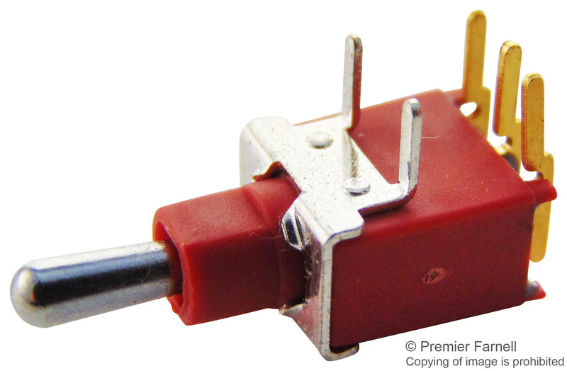 MULTICOMP 2AS4T2A1M6RE Toggle Switch, SPDT, Non Illuminated, (On)-Off-(On), 2AS4 Series, Through Hole, 100 mA