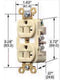 HUBBELL WIRING DEVICES HBL5362 CONNECTOR, AC POWER, PLUG, 20A, 125V