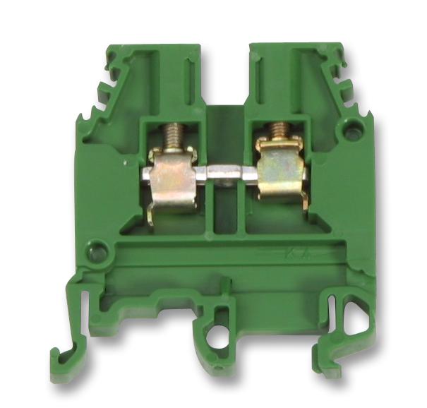 Entrelec - TE Connectivity 010500127 010500127 2 Way 32A 800V DIN Rail Mount Terminal Block 22-10AWG Green