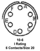 Amphenol Industrial PT01A-10-6S(SR) Circular Conn Rcpt 10-6 6P Cable