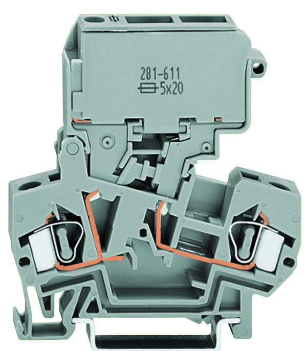 WAGO 0281-0611 TERMINAL BLOCK, FUSED, 28-12AWG, 5X20MM