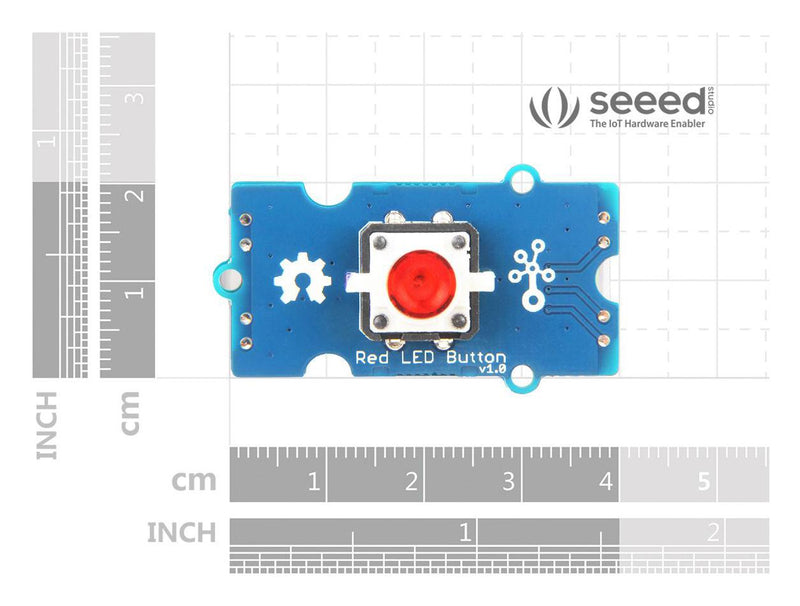Seeed Studio 111020044 LED Button Board With Cable Red 3.3V / 5V Arduino &amp; Raspberry Pi
