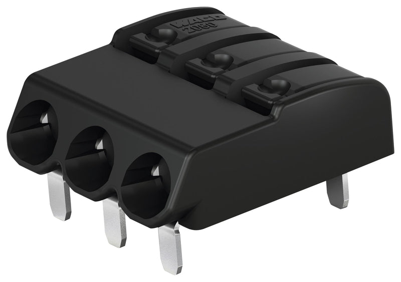Wago 2060-1473/998-404 Wire-To-Board Terminal Block Black 4 mm 3 Ways 24 AWG 18 0.75 mm&sup2; Push In
