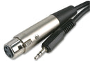 PRO Signal PSG00762 Audio / Video Cable Assembly XLR Socket 3 Way 3.5mm Stereo Jack Plug 6.6 ft 2 m Black