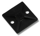 HELLERMANNTYTON MB4A-BLK(50 PACK) Cable Tie Mount, 4 mm, Adhesive, Screw, Nylon 6.6 (Polyamide 6.6), Black
