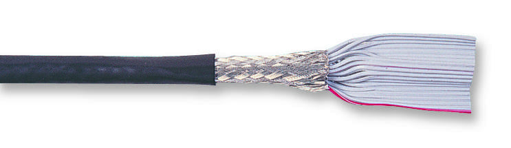 3M 3659-9 Ribbon Screened Cable, Round Jacketed Flat, Per M, Black, 9 Core, 28 AWG, 0.072 mm&iuml;&iquest;&frac12;