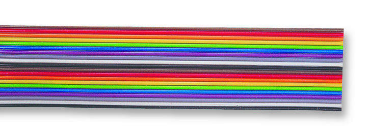 3M 3302-25 Ribbon Cable, Colour Coded Flat, Per M, Multi-coloured, 25 Core, 28 AWG, 0.072 mm&iuml;&iquest;&frac12;
