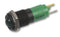 CML INNOVATIVE TECHNOLOGIES 19211361 LED Panel Mount Indicator, Black Chrome Bezel, Green, 24 VAC, 14 mm, 20 mA, 70 mcd, IP67