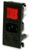 BULGIN BZV03/Z0000/06 Power Entry Connector, POLYSNAP Series, Plug, 250 VAC, 10 A, Panel Mount, Quick Connect