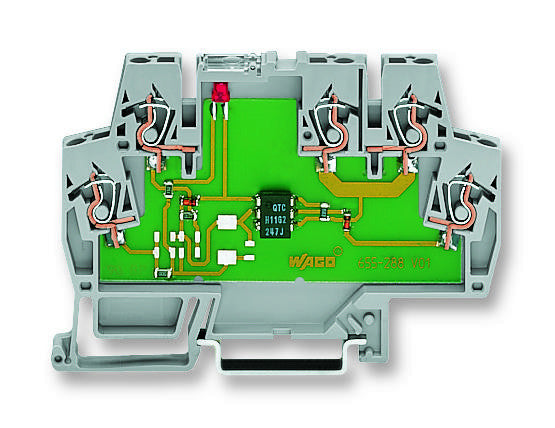 WAGO 859-794 DIN Rail Mount Terminal Block, 5 Ways, 28 AWG, 14 AWG, 2.5 mm&iuml;&iquest;&frac12;, Clamp