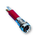 CML INNOVATIVE TECHNOLOGIES 19050353 LED Panel Mount Indicator, Satin Chrome Bezel, Red, 24 VDC, 8 mm, 20 mA, 80 mcd, IP67