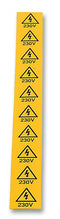 TE CONNECTIVITY 13024 Label, 230V, Vinyl, Black on Yellow, Self Adhesive, 19mm x 19mm, Card of 10
