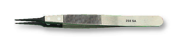 EREM 258SA Tweezer, Precision, 121 mm, Stainless Steel Body, Stainless Steel Tip