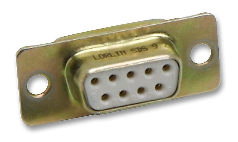 LORLIN SDS37Z Standard D Sub Connector, 37 Contacts, Receptacle, DC, Standard D Series, Steel Body, Solder